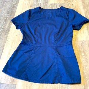 Jaanuu Navy blue Peplum Scrub Top size XS
